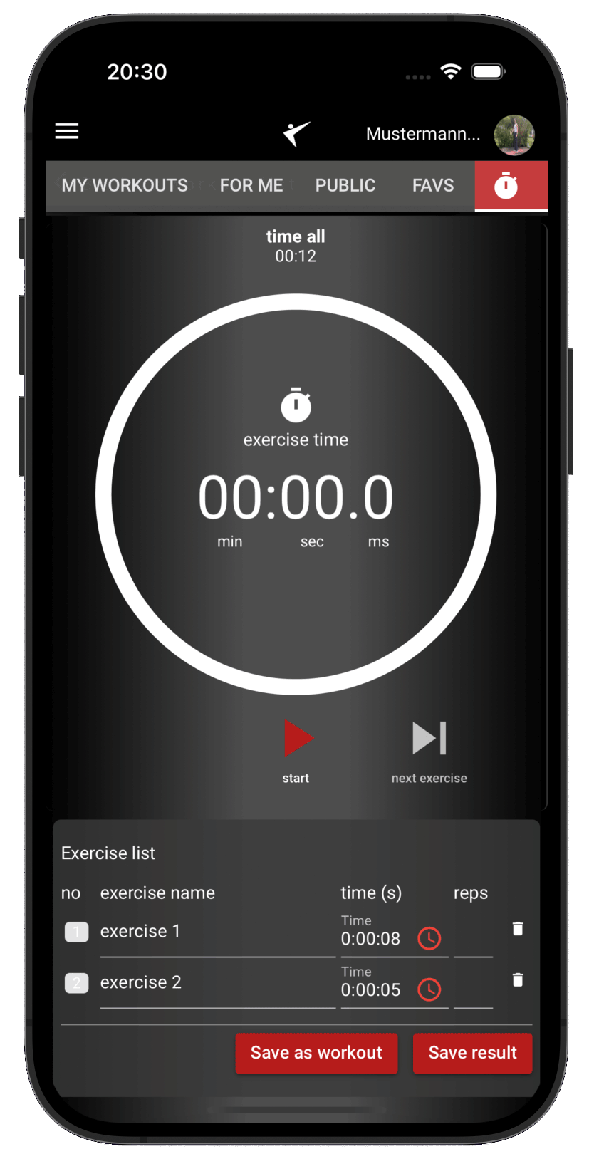 Timer Recorder Screen